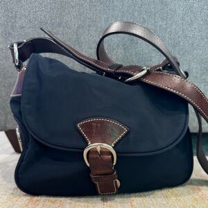 Dooney & Burke Nylon And Leather Trim Wayfarer Shoulder Bag - Navy Blue